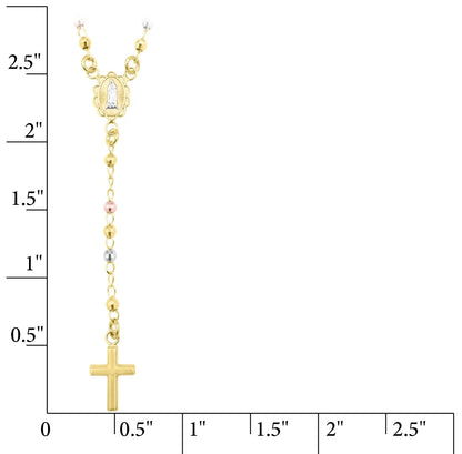 14K Gold Plated Sterling Silver  Rosary Necklace