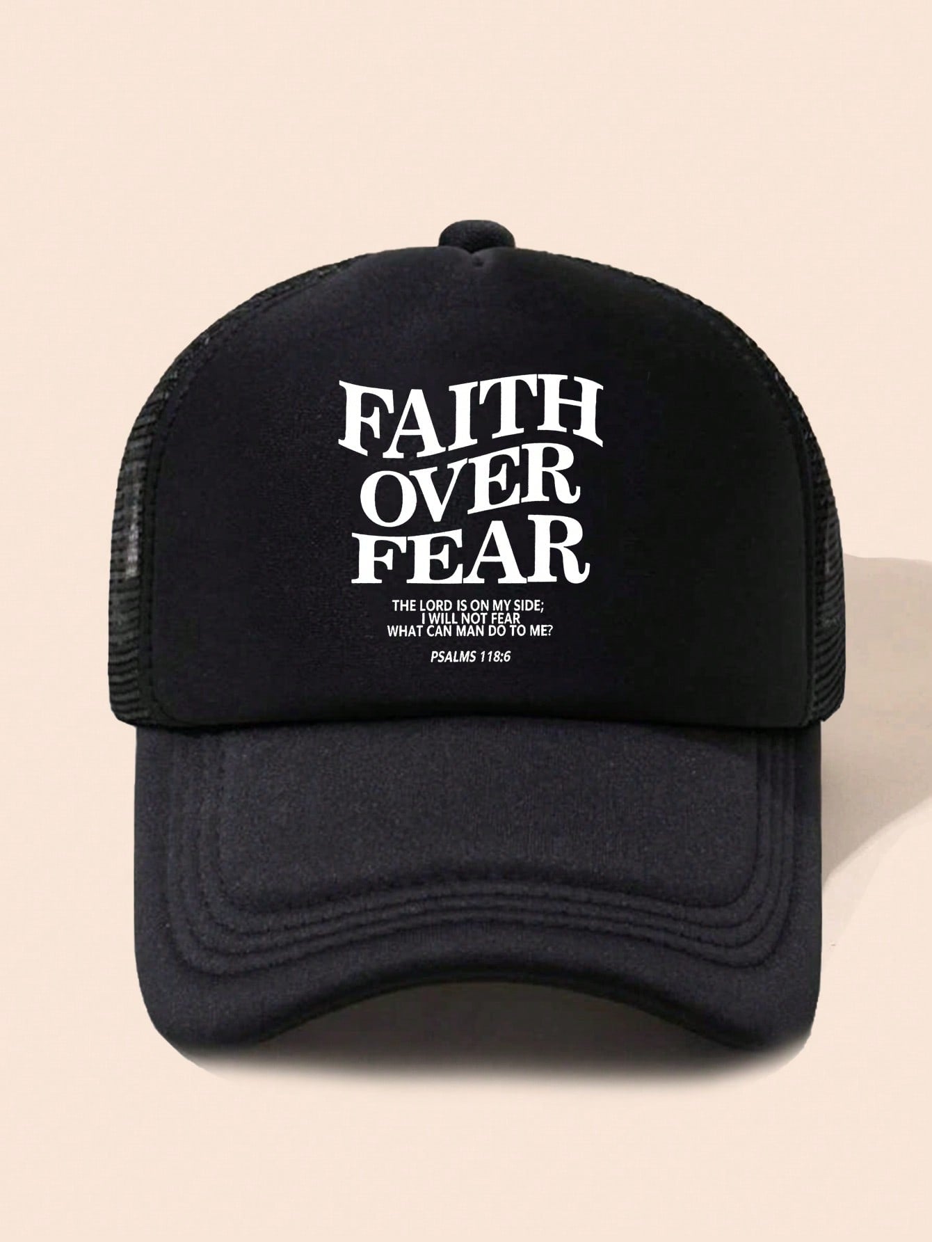 1Pc Adjustable Unisex "Faith over Fear" Printed Baseball Cap